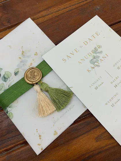 A duplicate image of the elegant Save the Date card, showcasing its fine details.