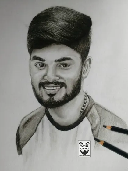 This commissioned charcoal sketch captures a warm, smiling expression. The challenge here was to get the hair texture just right and ensure the smile looked genuine and full of life.