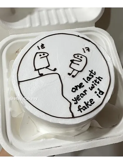 Another humorous meme-inspired bento cake for an 18th birthday.