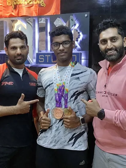 Welcoming our champion Nithik back to the gym after his success at the Khelo India games, where he won gold, silver, and bronze medals. We are proud to be his strength and conditioning coaches.