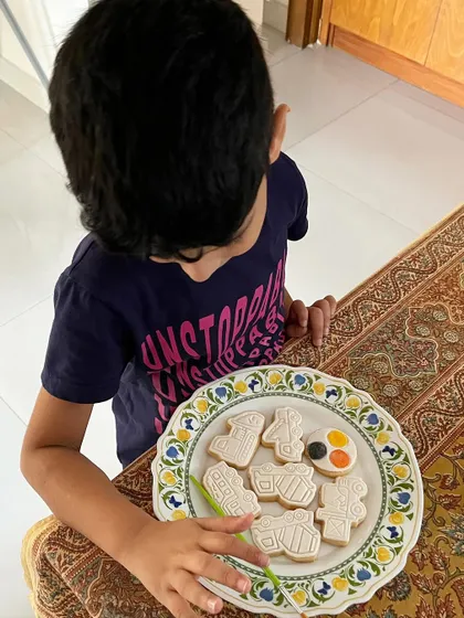 Another shot of this little guy, completely absorbed in his creative work. My PYO cookie kits are designed to be a simple and fun activity for kids of all ages.