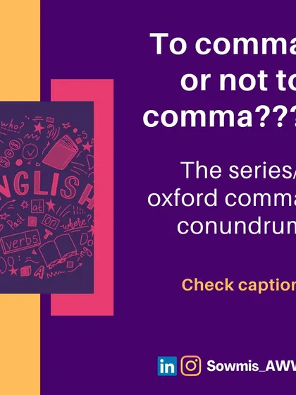 To comma or not to comma? This post dives into the Oxford comma debate. I'm a firm believer in using it, as it ensures clarity and avoids strange misunderstandings, especially in formal academic writing.