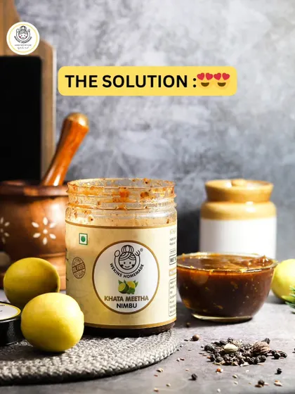 Feeling down or unmotivated? My Khatta Meetha Nimbu pickle is the solution. One bite of this tangy goodness can fix almost anything.