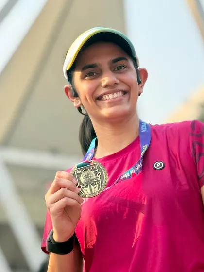 That post-race medal smile. A great feeling after the Vedanta Delhi Half Marathon to re-energize for the week ahead.