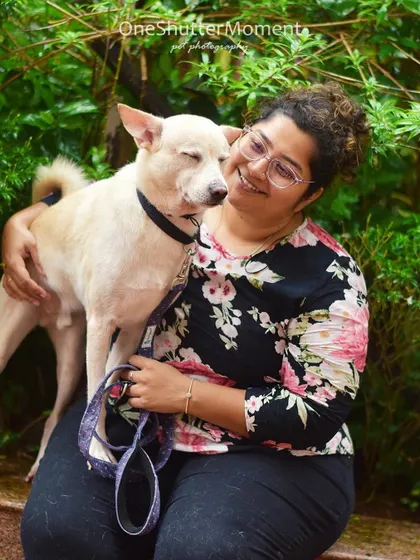 A quiet cuddle with Zeus the indie. Even when a dog is a little camera-shy, we can still capture beautiful, intimate moments like this one.