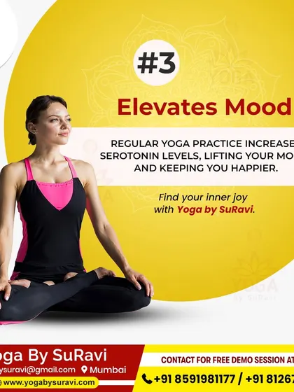 Regular yoga practice elevates your mood by increasing serotonin levels. Find your inner joy with our personalized sessions.