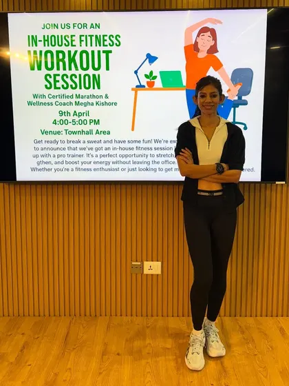 Another shot from a corporate wellness event. It's rewarding to share my passion and help others discover the power of movement.