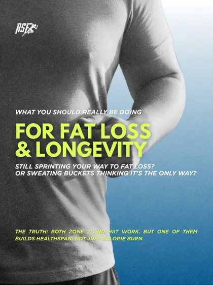 For fat loss and longevity, both Zone 2 and HIIT have a role. But Zone 2 is what builds your healthspan, not just your calorie burn.