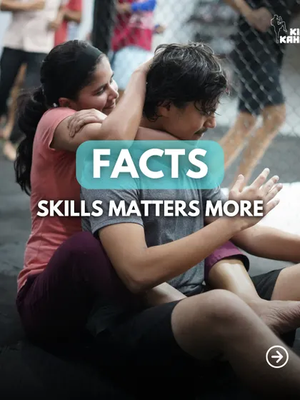 Fact: In self-defense, skill matters more than size or strength. We teach you how to use leverage and technique to handle a larger opponent effectively.