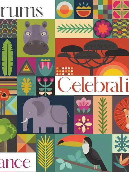 The vibrant, jungle-themed graphic for our Holi Kids Carnival.