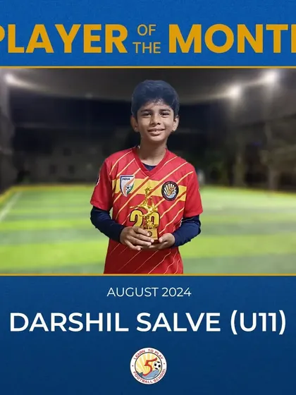 Darshil Salve, our U11 Player of the Month for August 2024.