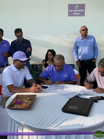 A historic moment signing the official agreement to launch the Purple Academy in association with Enable India at KGA.