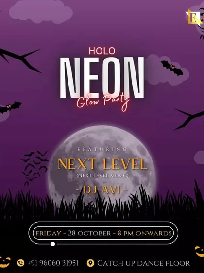 A Halloween-themed 'Holo Neon Glow Party'. Combining the spooky fun of Halloween with the vibrant energy of a neon party creates a one-of-a-kind event.