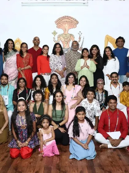 A beautiful gathering of souls. This group photo captures the diverse and vibrant community that comes together to learn and grow in our TTC programs.