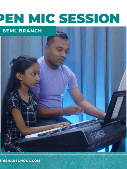 A teacher guides a student during a keyboard lesson. We offer personalized, one-on-one attention to ensure concepts are clearly understood.