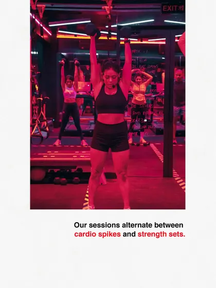 Our sessions alternate between cardio spikes on the treadmill and strength sets on the floor. This method is proven to build both endurance and power efficiently.