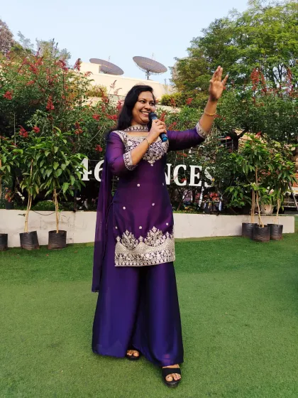 Addressing the guests at an outdoor ring ceremony. I love using beautiful open spaces to create a fun and interactive experience for everyone attending the celebration.