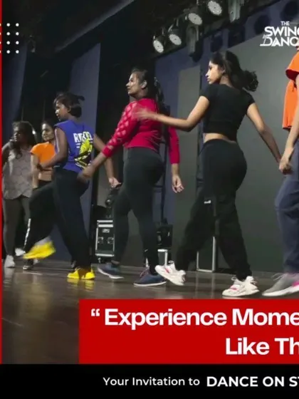 An invitation to our "On Stage Dance Experience." This graphic highlights how we help even absolute beginners become star performers through our structured training program.
