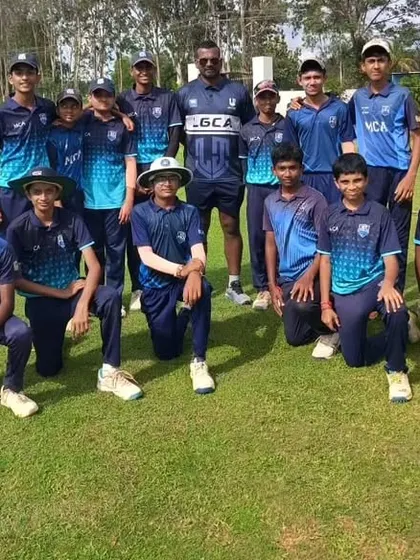 Our team poses with legendary Sri Lankan spinner Ajantha Mendis during the international exposure tour.