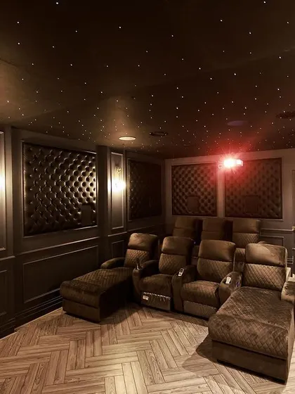 A duplicate of 182, this image provides another look at the beautiful and functional design of this opulent home cinema in Thoothukudi.