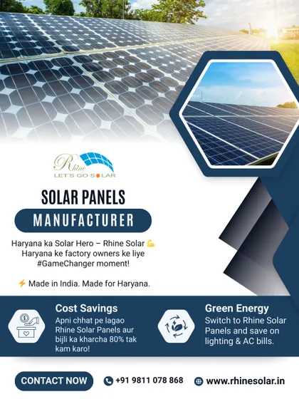 We are Haryana's solar hero for factory owners. Install our panels on your roof and reduce electricity costs by up to 80%. We provide cost savings and green energy.