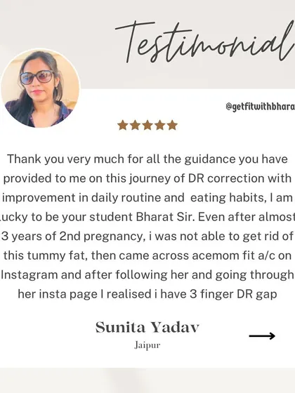 This client came to me for DR correction 3 years after her second pregnancy. She had a 3-finger gap that we worked on healing.