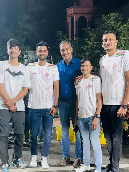 With Abhijit Bhattacharya, former captain of the Indian Volleyball team and founder of the Brahmaputra Volleyball League. His work at the grassroots level is crucial for the future of Indian volleyball.