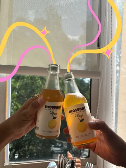 A cheers to good times and good drinks. The pink and yellow sparkles I added make this simple moment feel more celebratory.