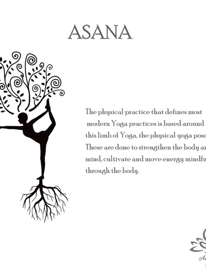 Asana, the third limb, is the physical practice of yoga postures. The goal is to strengthen the body and mind to cultivate stillness and prepare for deeper meditation.