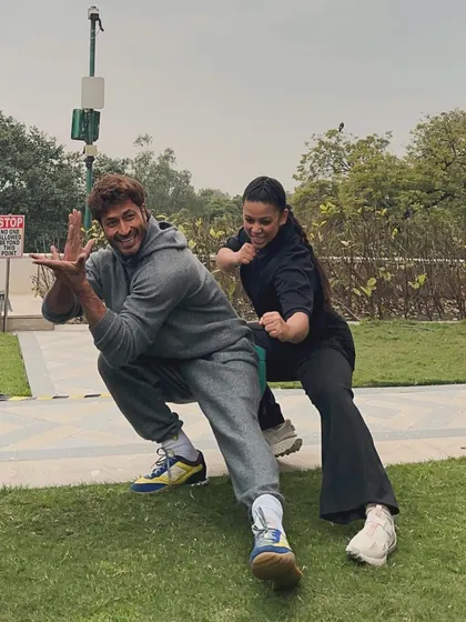 Another fun pose with Vidyut. The energy and excitement of that day were off the charts. It's moments like these that fuel my passion.