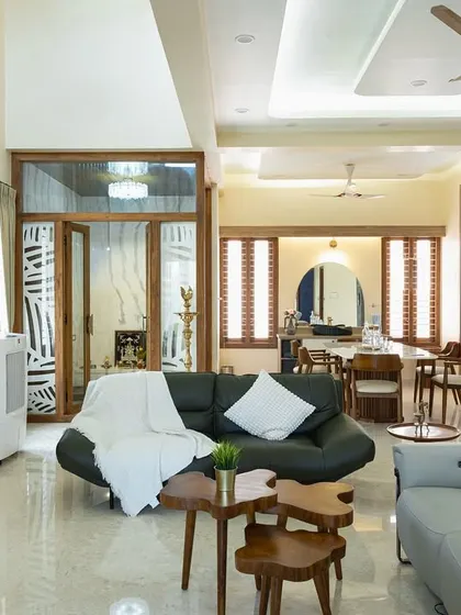 A view of the living area looking towards the dining space and kitchen. The layout is perfect for modern living, promoting interaction and flow between different parts of the home.