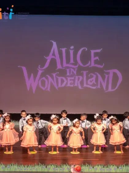 The cast of "Alice in Wonderland" takes a bow. Our Annual Day is a spectacular showcase of our children's talents and the collaborative spirit of our school.