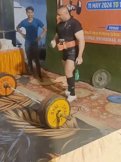 Getting ready for a deadlift attempt at a Delhi State competition.
