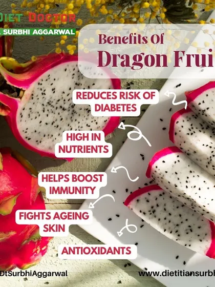 Dragon fruit is more than just an exotic treat. As shown here, it's packed with nutrients and antioxidants that can help boost immunity, fight aging skin, and reduce the risk of diabetes.