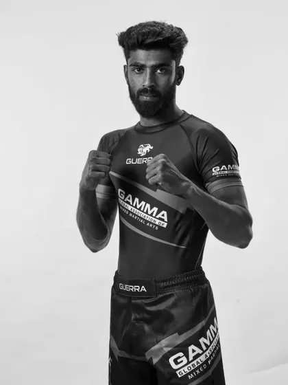 A professional portrait of our international athlete, Arjun. Ready for war.