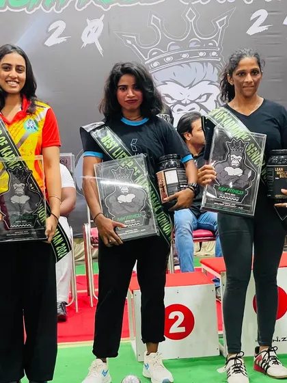 The winners of the Best Lifter awards at the State Benchpress Championship, including my athlete Dhisha. We don't just train to participate, we train to win.