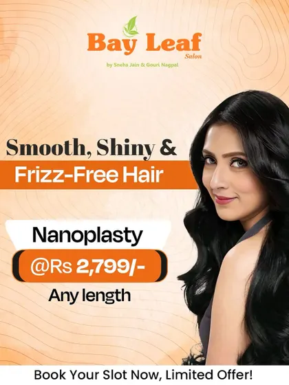 Smooth, shiny, and frizz-free hair is just one step away. Our Nanoplasty treatment, offered for any length, will let your hair shine effortlessly.