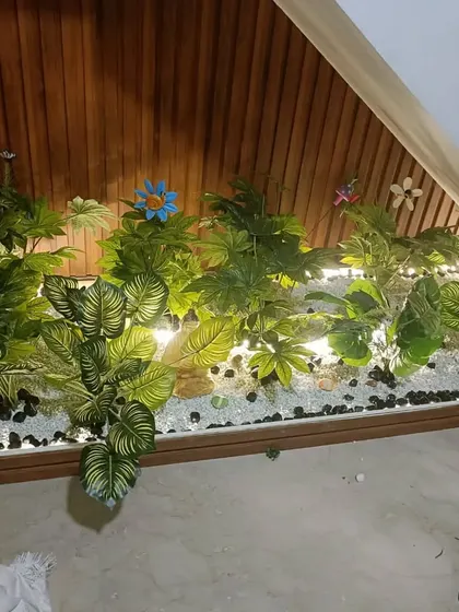 The completed indoor garden, fully installed with lighting. This is a perfect way to add life to a part of the home that is often overlooked.