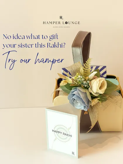 No idea what to gift your sister this Rakhi? This miniature hamper is the perfect solution. It's a small but impactful gift, packed in a chic leather-style bag with chocolate truffles, almond jars, and scented tealights.