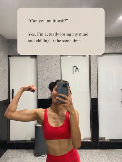 Can you multitask? Yes, I'm actually losing my mind and chilling at the same time. A little gym humor.