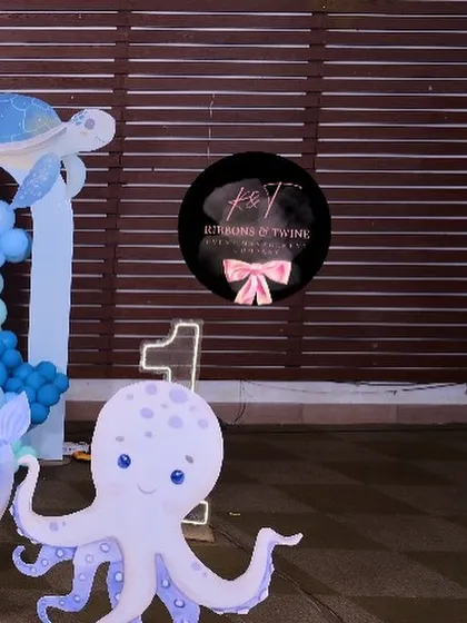 A detail shot of the light-up number '1' and an octopus cutout, adding to the deep-sea adventure theme.