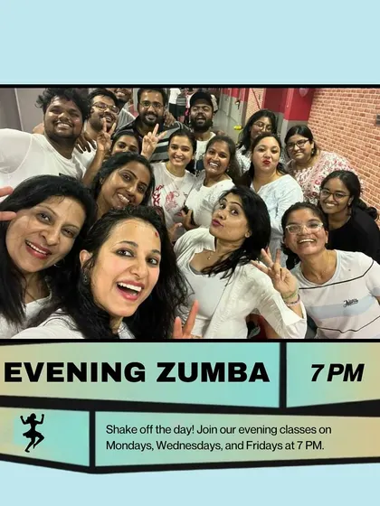 A selfie with my evening Zumba crew. We love to shake off the day with a high-energy dance session.