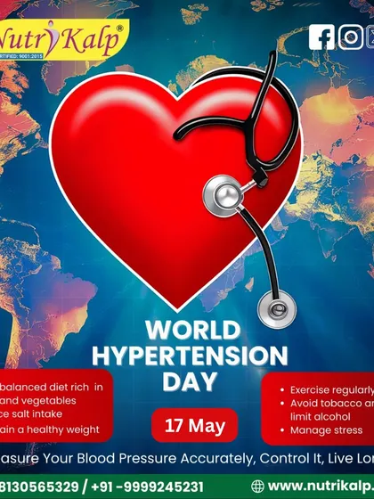 On World Hypertension Day, I urge everyone to measure their blood pressure accurately. A balanced diet, reduced salt, and regular exercise are key to controlling it.