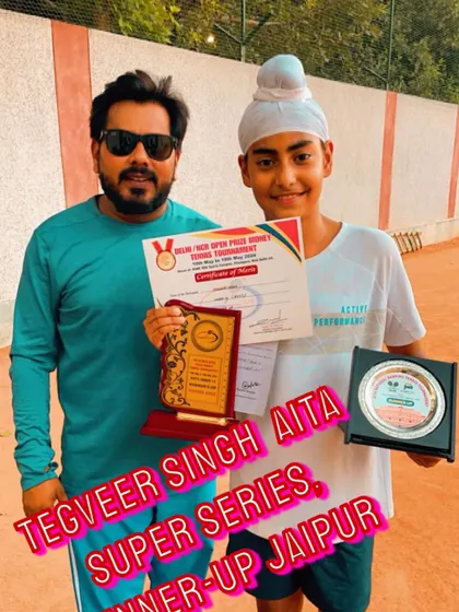 Here I am with Tegveer Singh, who was the runner-up at the AITA Super Series in Jaipur. Competing in Super Series events is a key part of our players' development pathway.