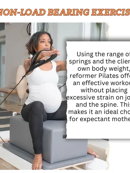 Because it's a non-load-bearing exercise, reformer Pilates is ideal for expectant mothers. We use spring resistance and body weight to provide a great workout without straining your joints or spine.