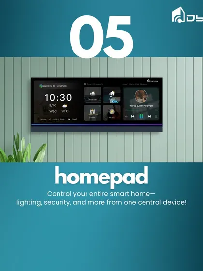 As the central device for your smart home, the HomePad gives you complete control over lighting, security, entertainment, and more, all from one convenient, wall-mounted panel.