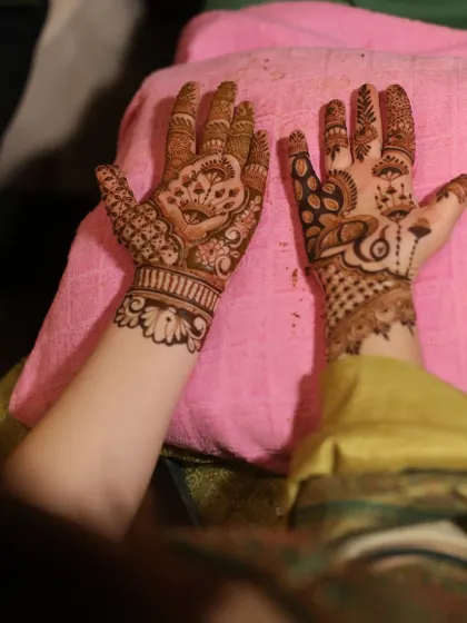 A close-up of the beautiful design we created for a wedding guest.