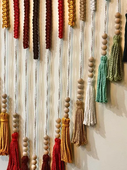 The details of this wall hanging are what make it so special. The combination of colors and textures is just beautiful.