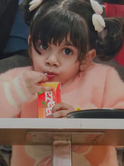 Taking a juice break. Our cafe offers a range of drinks and snacks perfect for little ones to refuel after playing.