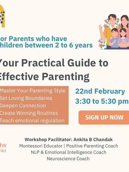 An overview of my "Practical Guide to Effective Parenting" workshop for parents of children aged 2-6, covering parenting styles, boundaries, routines, and emotional regulation.